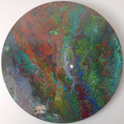 Customer Share - Pine Round Acrylic Pour