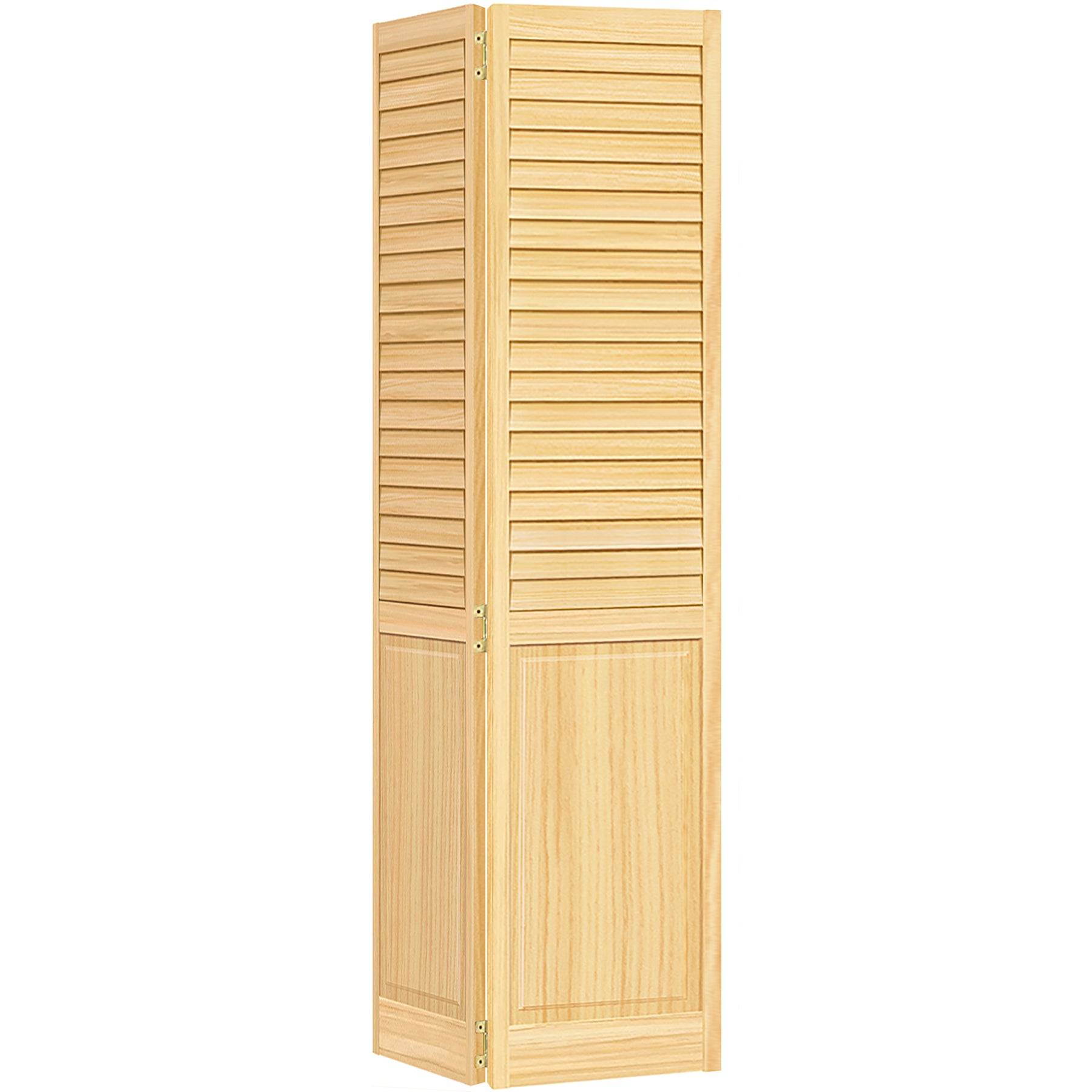 Plantation Louver Panel Solid Core Unfinished Wood Bi-fold Door ...