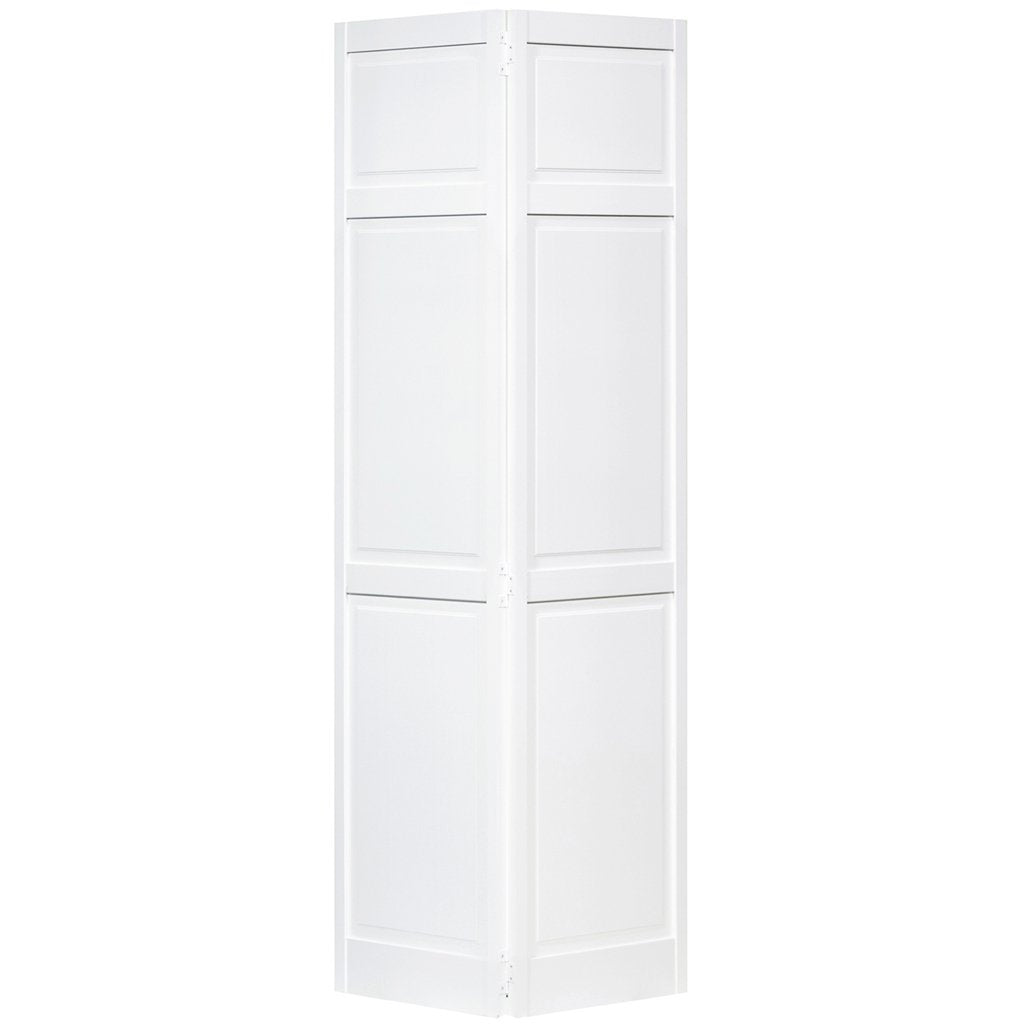 Traditional 6 Panel White Solid Pine Core Bi-fold Door